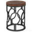 Table d'appoint ronde brune 20 "avec structure ajourée en métal Brown