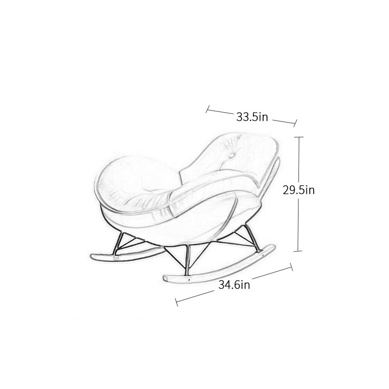 Chaise berçante Luxury, Gris