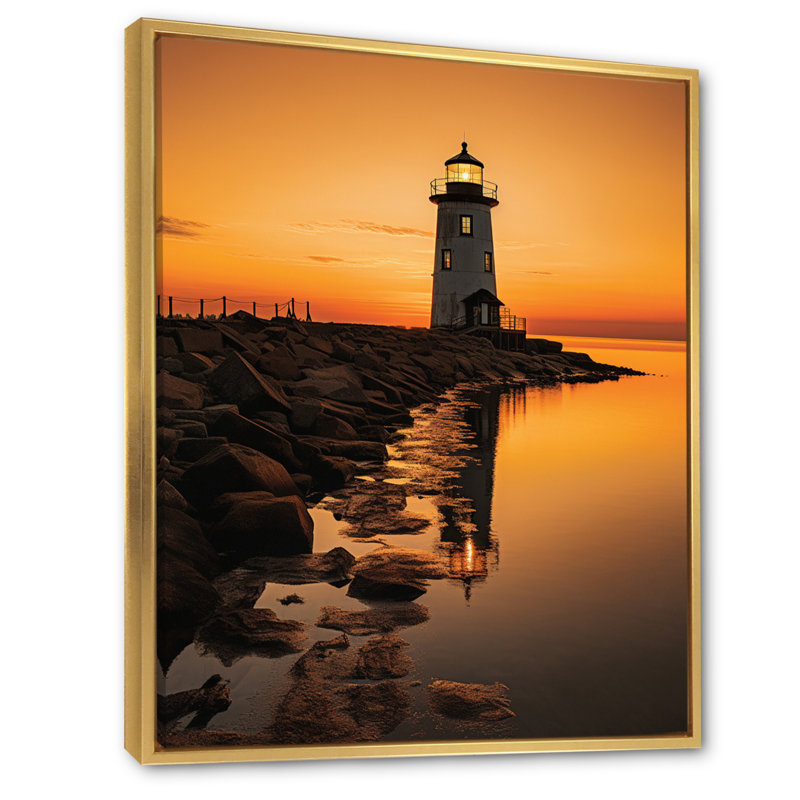 Port maritime «Solace I» sur toile, H 20 po x l 12 po x P 1 po, Cadre flottant doré
