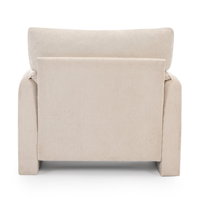 38.6" Oversized Armchair Upholstered Accent Chair For Living Room, Beige