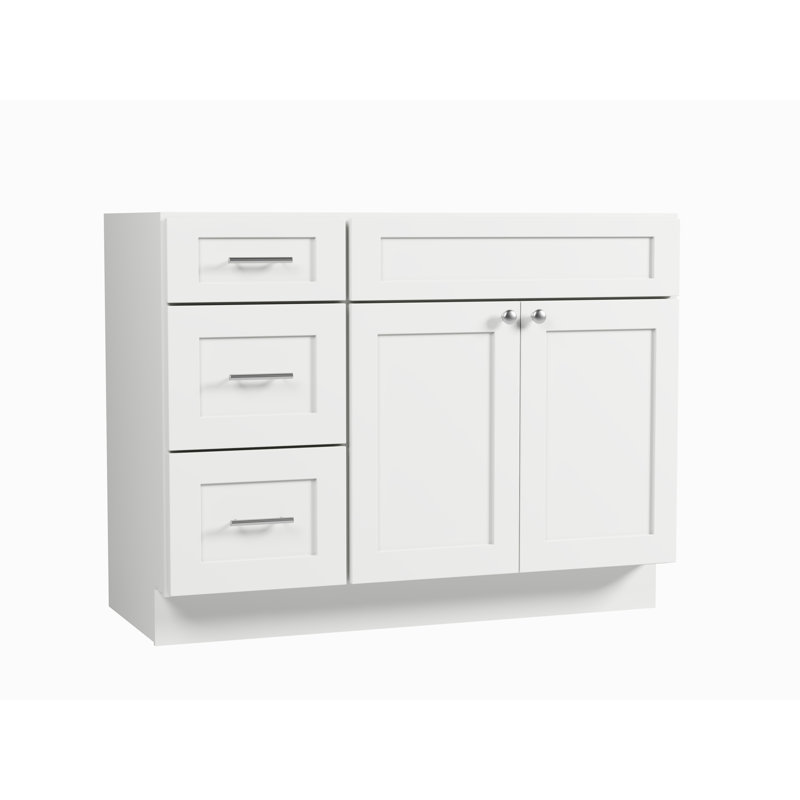 Meuble-lavabo simple 45 po avec tiroir Disar, Blanc