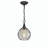 Yorke 1- Light Elegant Black Cage Pendant Light with Textured Glass Shade