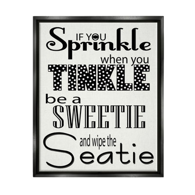 «If You Sprinkle When You Tinkle B&W Bath Art», art mural par Regina Nouvel