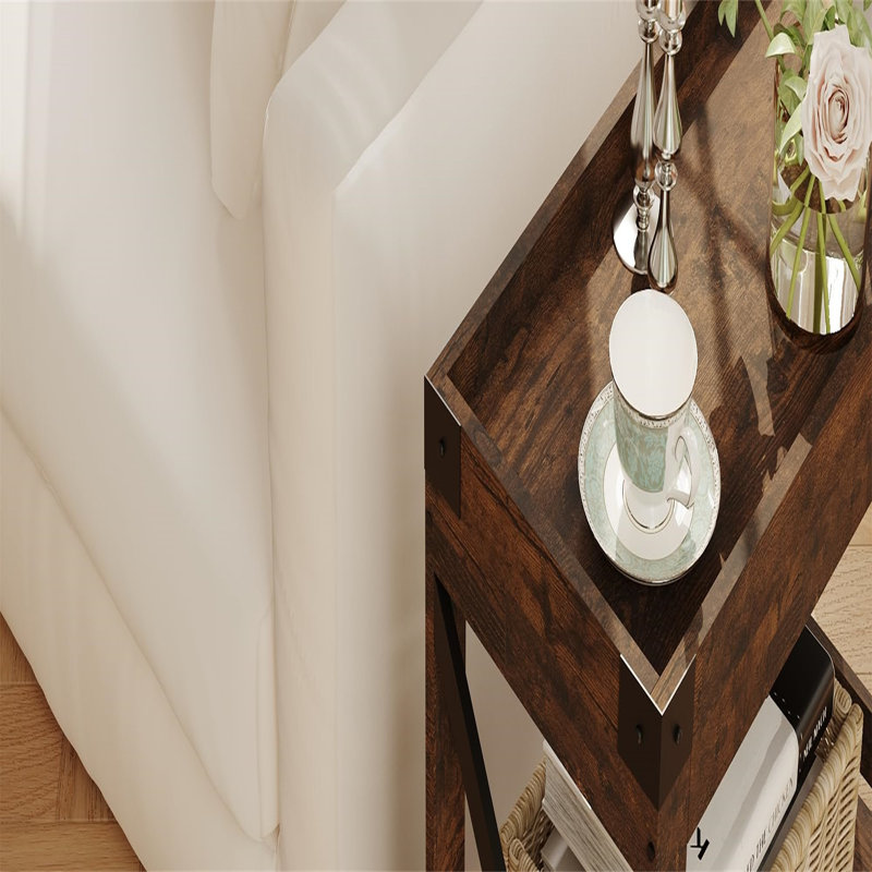 Tray Top End Table, Rustic Brown