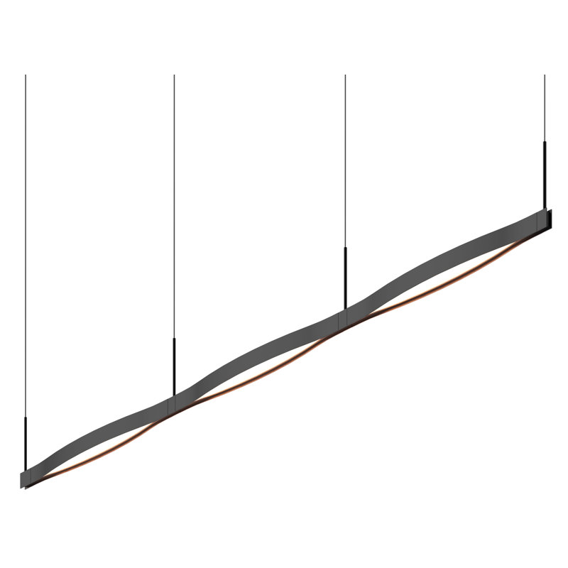 Satin Black Aluminum LED Kitchen Island Pendant Light