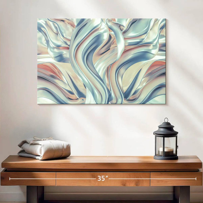 Avery Pearly Silk Abstract, 16" H x 24" W