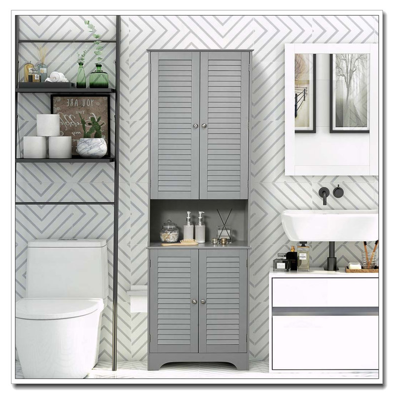 Armoire de rangement haute et étroite avec tablettes réglables, H 71,75 po x l 23,5 po x P 11,75 po