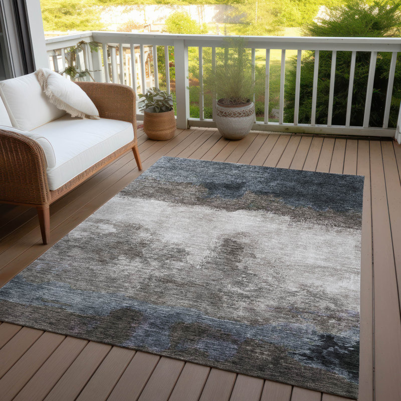 Tapis intérieur / extérieur gris Zailor , 8' x 10'