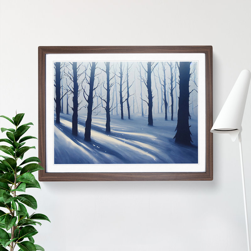 XH1022-10180X Winter Forest Dream - Single Picture Frame Print, Walnut, 46cm H x 64cm W x 2cm D