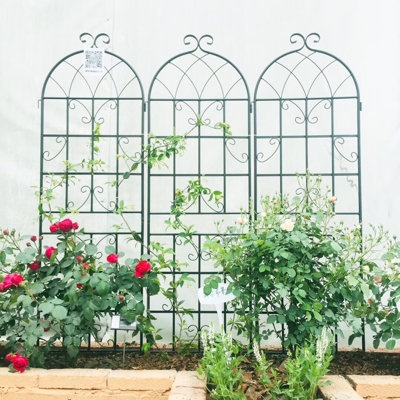 Ensemble de 4 plantes d'extérieur résistantes à la rouille en métal pour treillis de jardin robuste pour vignes et légumes