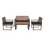 4 meubles de jardin: dessus de table, brun, construction, coussins de bois d'extérieur confortables, sièges, matériaux