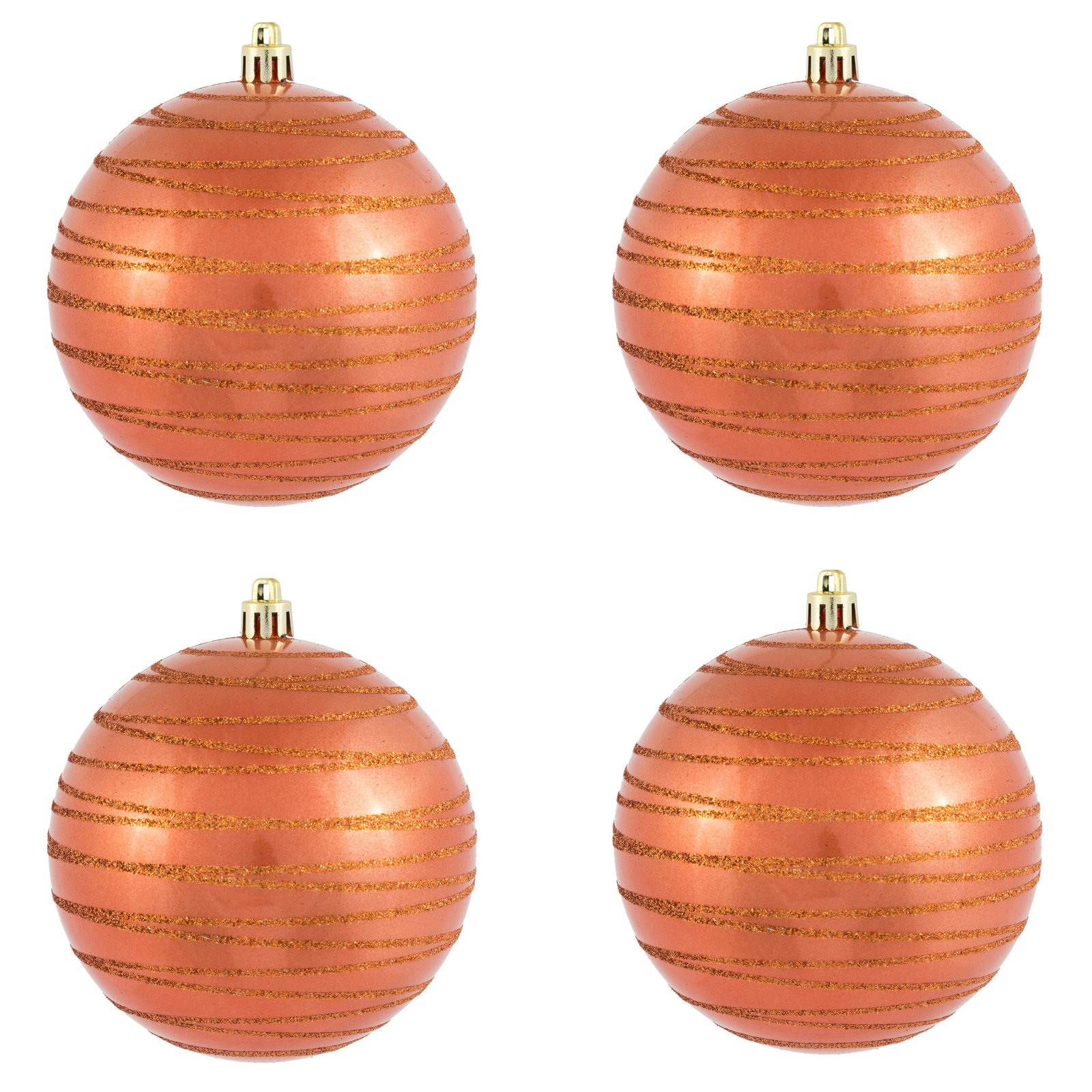 Candy Finish Ball Ornament, Coral