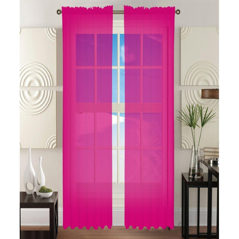 Ensemble de panneaux de rideau 2 pièces, Hot Pink, L 84" x 60" W