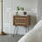 Rattan Nightstand with 2 Drawers, Boho Bedside Table with Metal Legs, Natural Wood Tone