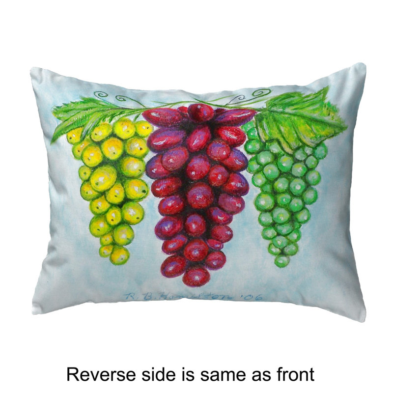  Grande housse de coussin rectangulaire d'extérieur et insert Grapes, 11" x 14"