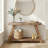 60" Solid Wood Console Table, Narrow Modern Farmhouse Design with Angled Legs for Hallway-Natural/ Brown Color-967610881-945948026