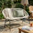 Patio Wicker Sofa With Iron Frame-1979498679