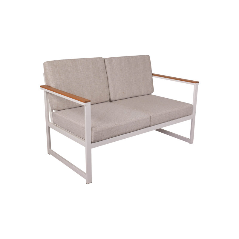 Catalina 51.57 " W Powder Coated Steel Loveseat with Cushions