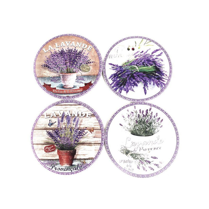 Ceramic Round 4 Piece Coaster Set