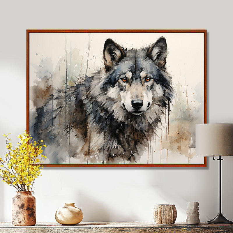 Wolf Lone Wanderer - Wolf Wall Decor, 12" H x 20" W, Brown, Floater Framed Print