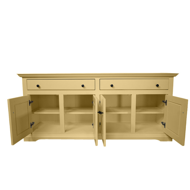 Savannah Solid Wood Traditional Sideboard Buffet, Cupola Yellow, 31" H x 70" W x 18" D