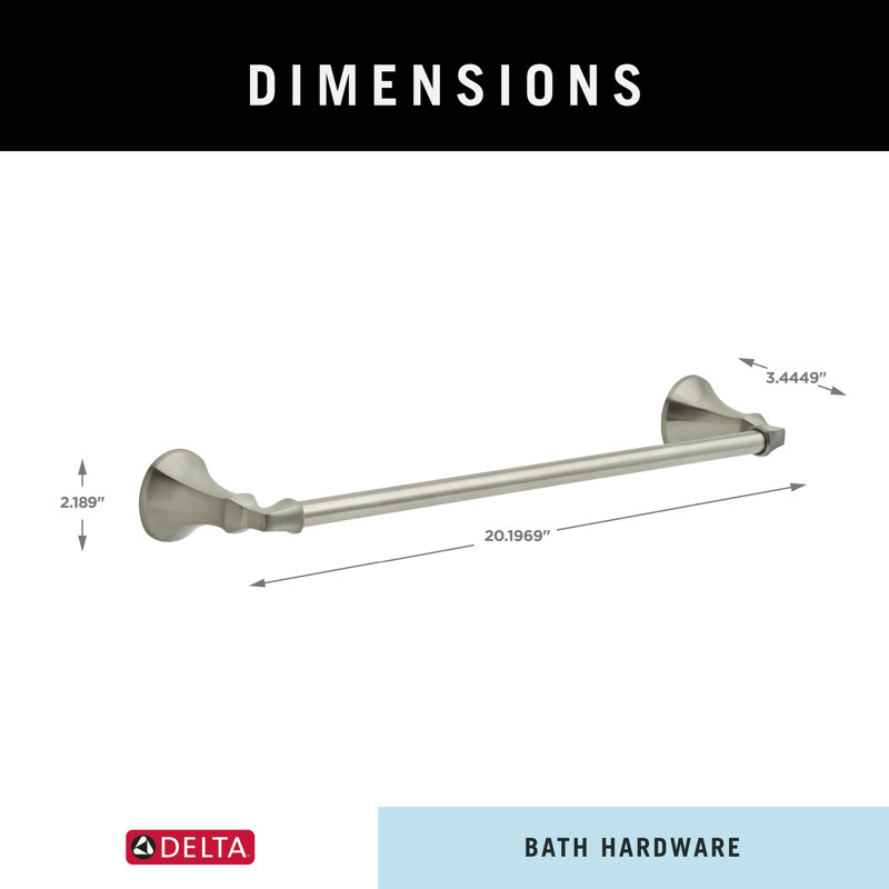 Ashlyn 18 in. Wall Mount Towel Bar Bath Hardware Accessory, Brilliance Stainless
