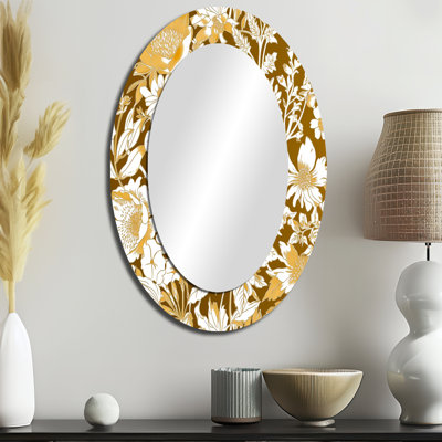Miroir mural floral blanc