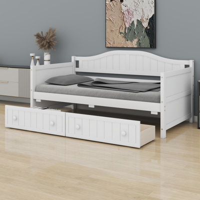 Multifunctional Wooden Daybed with Storage Drawers