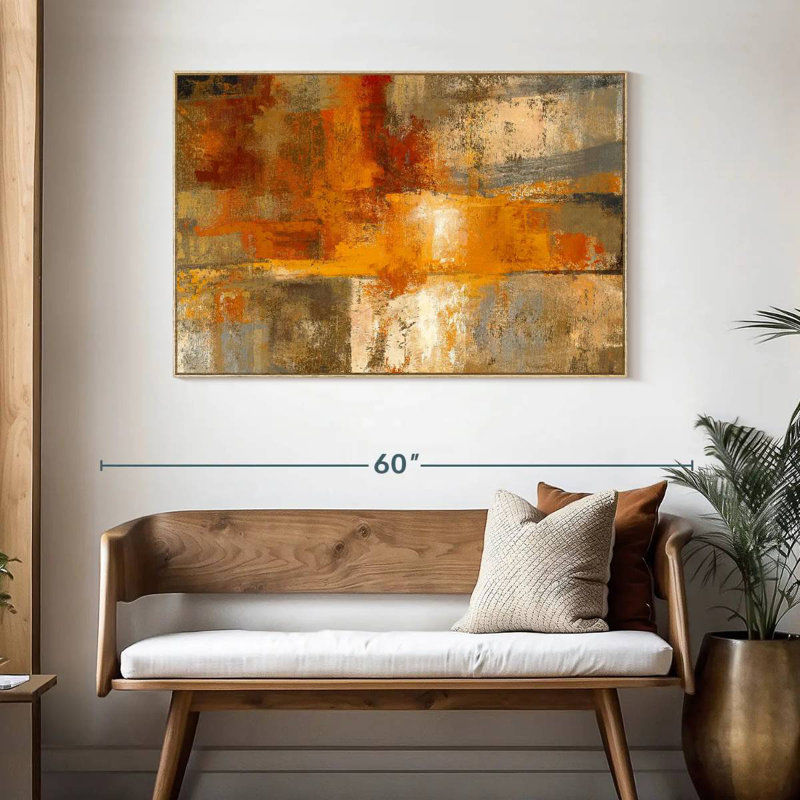Argent et ambre, Cadre flottant en bois naturel, 46 po x 31 po