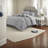 Elegant Grey Cal King Bedding Sets, Polyester Comforter With Hypoallergenic Fill