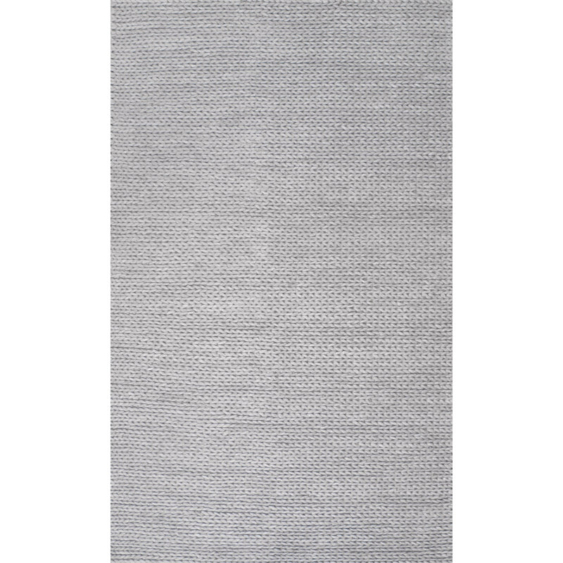 Makenzie Solid Colour Wool Hand Woven Area Rug, Rectangle 91 x 152cm