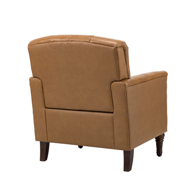 Annja 32" W Tufted Genuine Leather Armchair