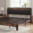 Fateemah Upholstered Faux Leather Bookcase Bed with Shelves-1990574314