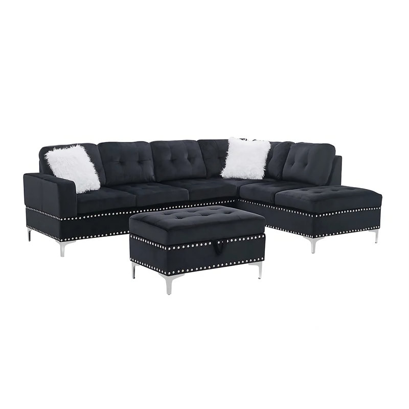 Canapé modulaire Angad, Chenille noir