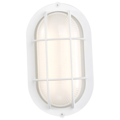 Luminaire à cloison ovale d'extérieur intégré en verre givré H 8,51 po Alaettin