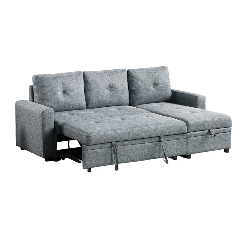 Canapé modulaire convertible noir et gris