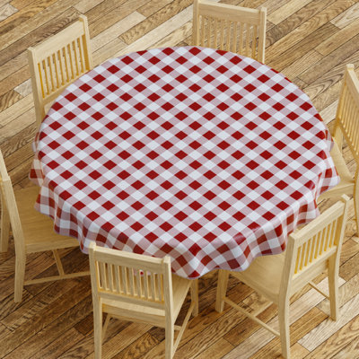 Tablecover-Vinyl With Flannel Back,52"X52"Square, Water Proof, Easy To Clean,Checked Design