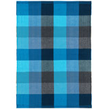 Happy Plaid Blue Handwoven Indoor/Outdoor Rug