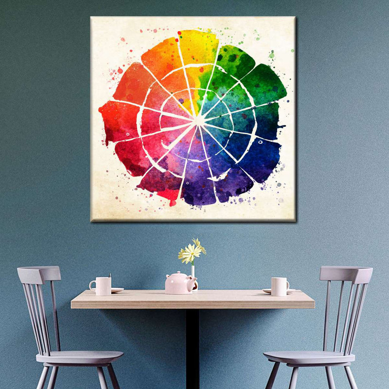 Jeu de fléchettes, roue de couleur sur toile, H 24 po x l 24 po x P 1,25 po