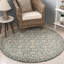Tapis vert / ivoire en laine / coton touffeté à la main Montario-968460071