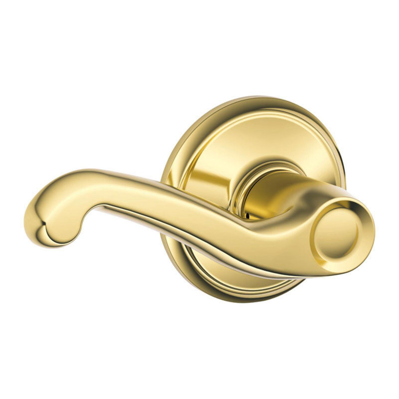 Schlage Flair Steel Passage Lockset ANSI Grade 2 1-34 in., Bright Brass