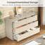 Commode 6 tiroirs 47 po de large avec 2 prises CA, 1 port USB et 1 station de charge de type C-2053825975