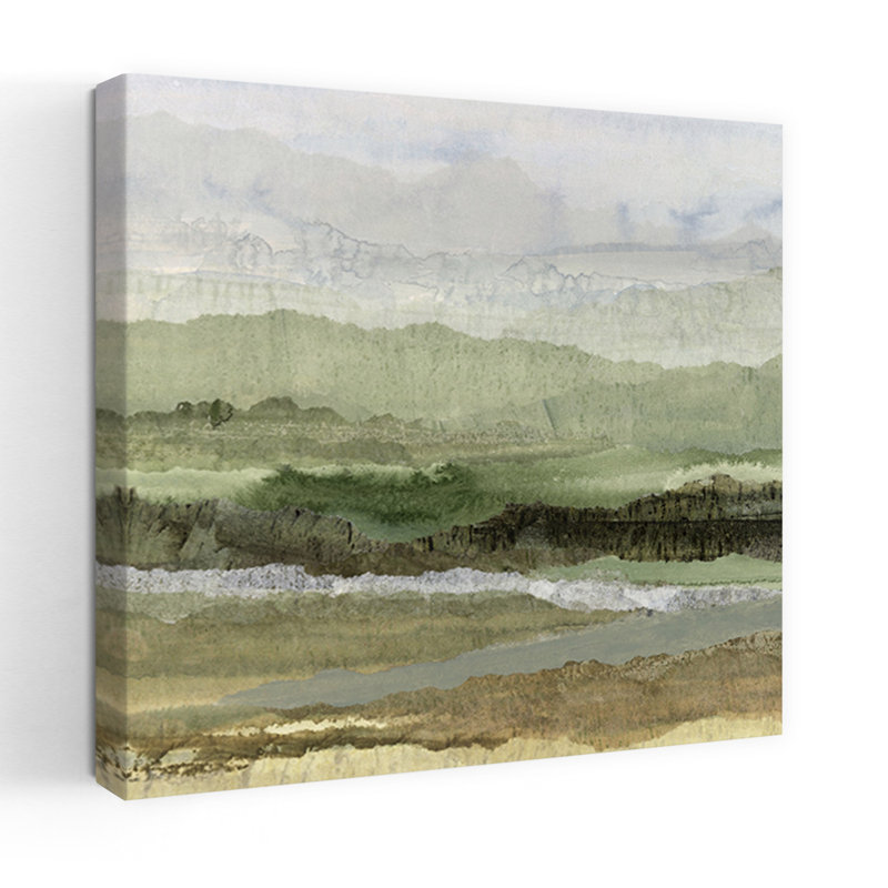 Art contemporain contemporain abstrait paysage rêveur moderne, H 18 po x l 18 po