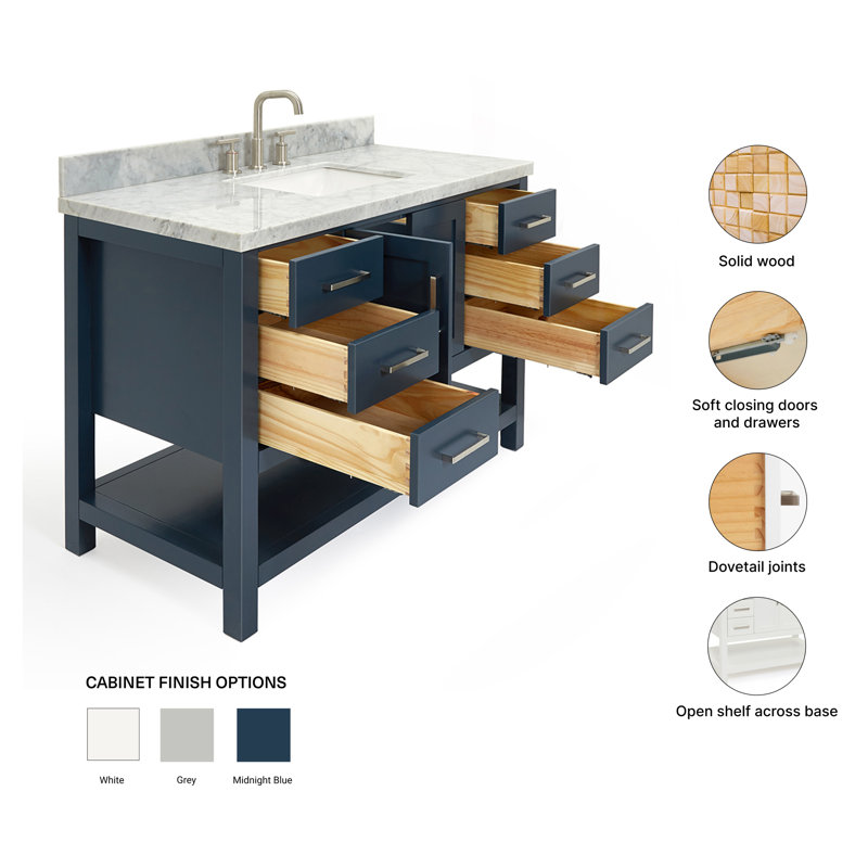 Magnolia Bath Vanity Oval Basin S049SCWOV, Midnight Blue, Rectangular