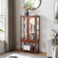 Vitrine lumineuse avec espace de rangement ouvert-1200554900