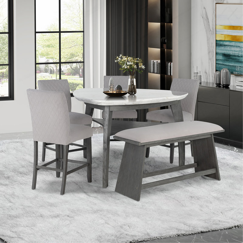 Banc de bar gris Jasmine