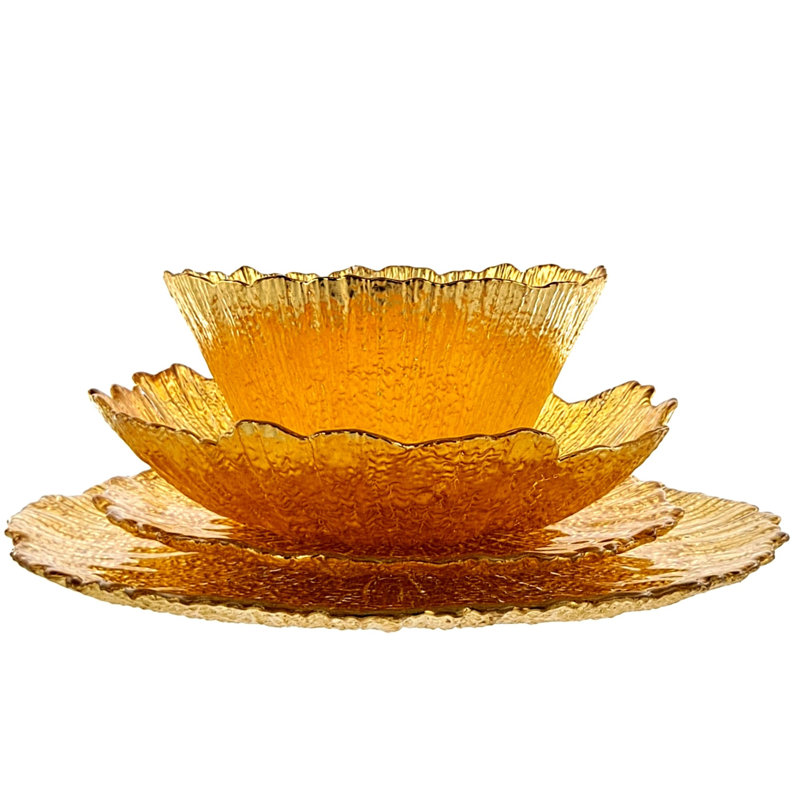 Dinnerware Set, Gold, 16