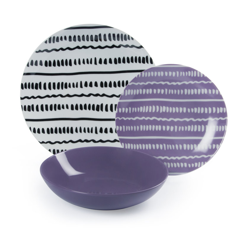 Crazy Line Dinnerware Set 18 Piece - Service for 6