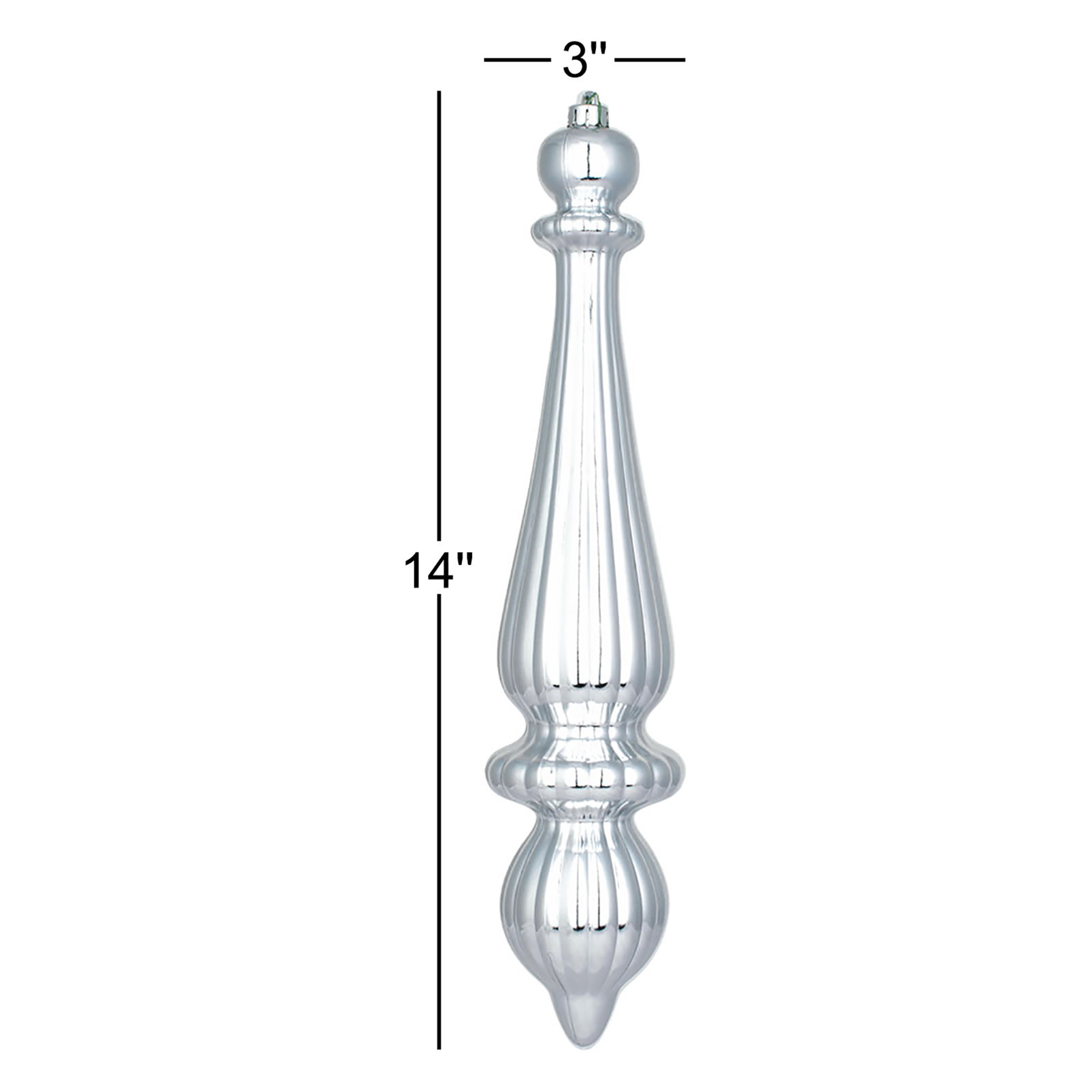 The Holiday Aisle® 14" Finial Ornament, Silver