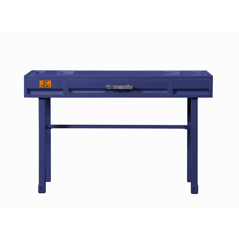 Bureau de meuble-lavabo en métal avec un tiroir, bleu, Bleu